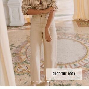 Sezane Le Crop in mottled Ecru size 2